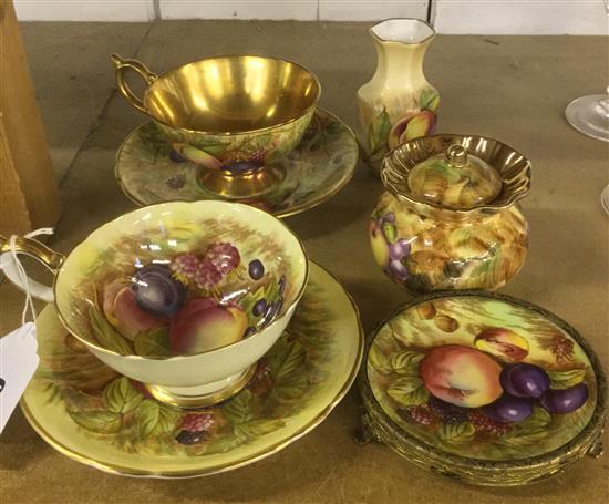 5 pieces Aynsley fruit decorated china